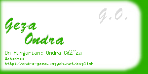 geza ondra business card